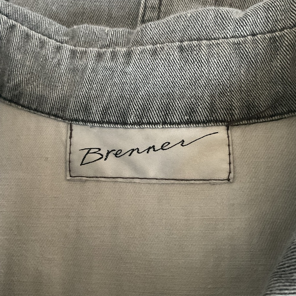 Brenner Gray Denim Style Button Back Dress Size 14 Vintage Look - Picture 6 of 7